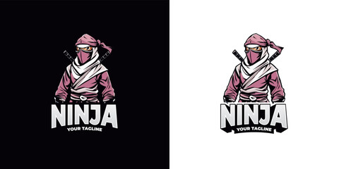 Ninja mascot logo. Creative Ninja emblem design concept