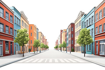 Fototapeta premium Beautiful view of American city streets and buildings
