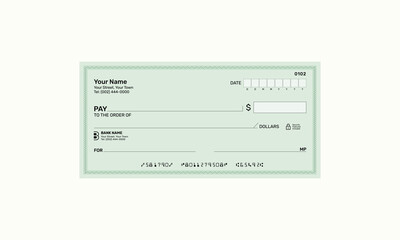 Cheque, Fake blank cheque, blank checkbook template