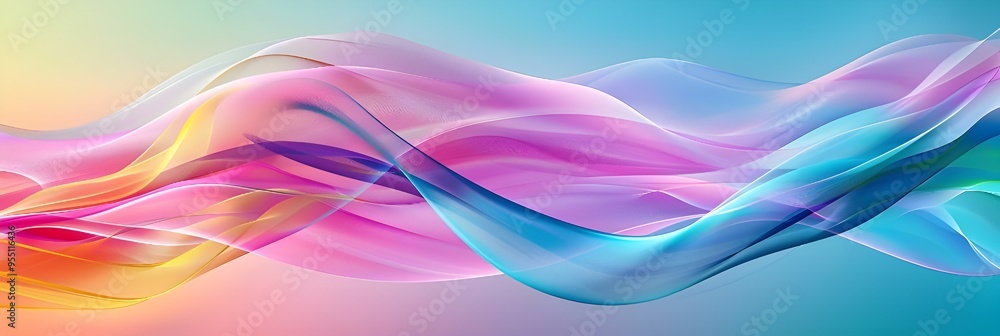 Poster abstract background with colorful waves and curves.
