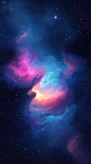 Fototapeta premium A Celestial Tapestry: Swirling Nebulae and Distant Stars