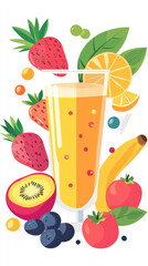 A Vibrant Glass of Summer: Delicious Smoothie with Fresh Fruits!