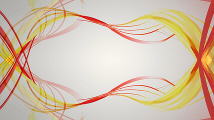 abstract orange red wavy curves on grey background