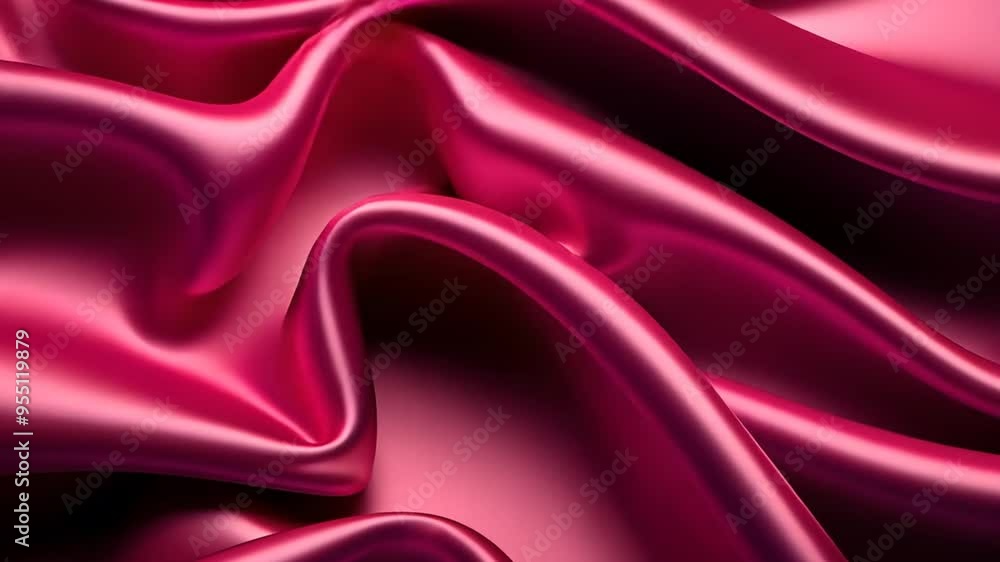 Poster elegant pink satin fabric draping softly under subtle lighting generative ai