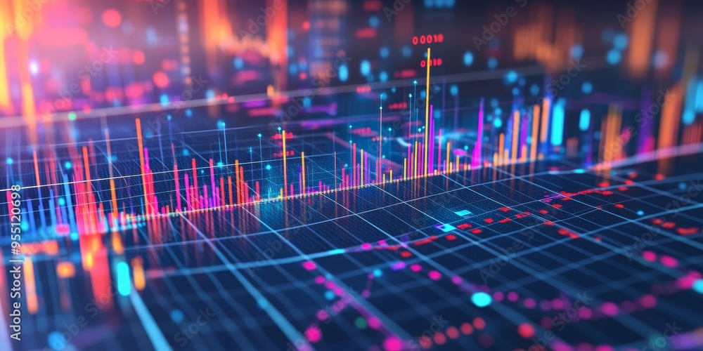 Poster detailed illustration of financial security strategies with clear data points and colorful graphs pr