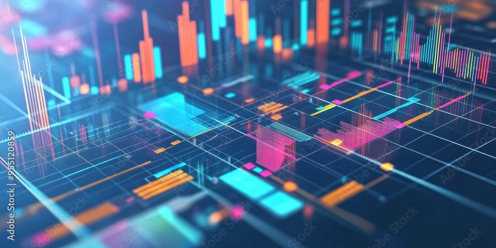 Poster Detailed illustration of financial security strategies with clear data points and colorful graphs professional personal finance visualization