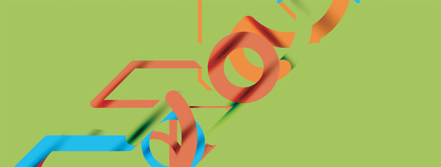 Linear design colorful circles and lines