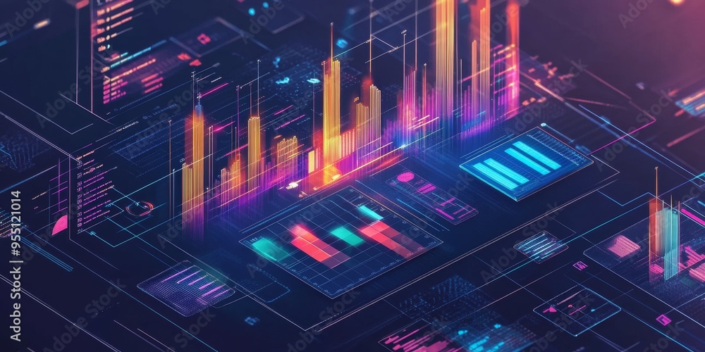 Leinwandbilder Detailed illustration of financial security strategies with clear data points and colorful graphs professional personal finance visualization