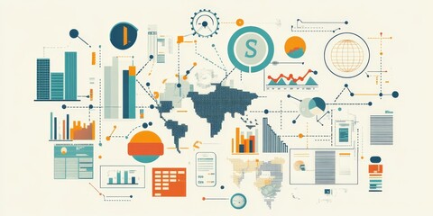 Obraz premium Infographic showing different types of economic models and their applications clear and educational visual representation