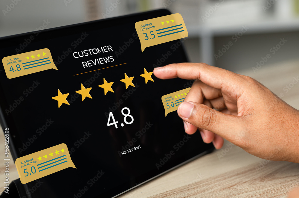 Canvas Prints online customer satisfaction survey service concept, client rate service from experience in applicat