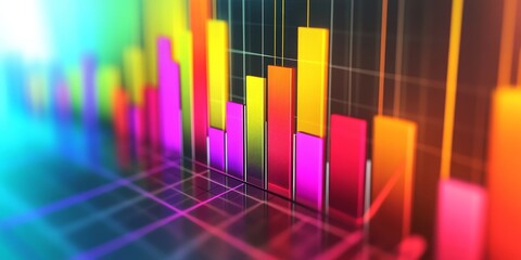 Fototapeta premium Bar chart displaying key economic indicators such as GDP, inflation, and unemployment vibrant colors and clear labels professional presentation