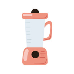 Electric blender design in flat style. Food mixer grinder for kitchen. Smoothie tool. Vector illustration isolated on a white background.