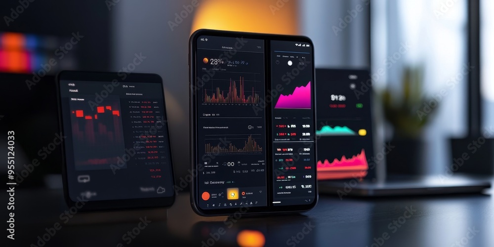 Leinwandbilder Personal finance app displaying individual investment performance with clear visualizations and metrics modern interface