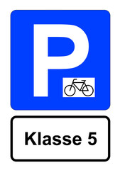 Illustration eines blauen Parkplatzschildes mit der Aufschrift 
