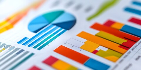 Financial presentation on setting and achieving financial goals with colorful charts and detailed analysis engaging and professional