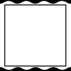 blue line square frame wave top edge and wave bottom bar