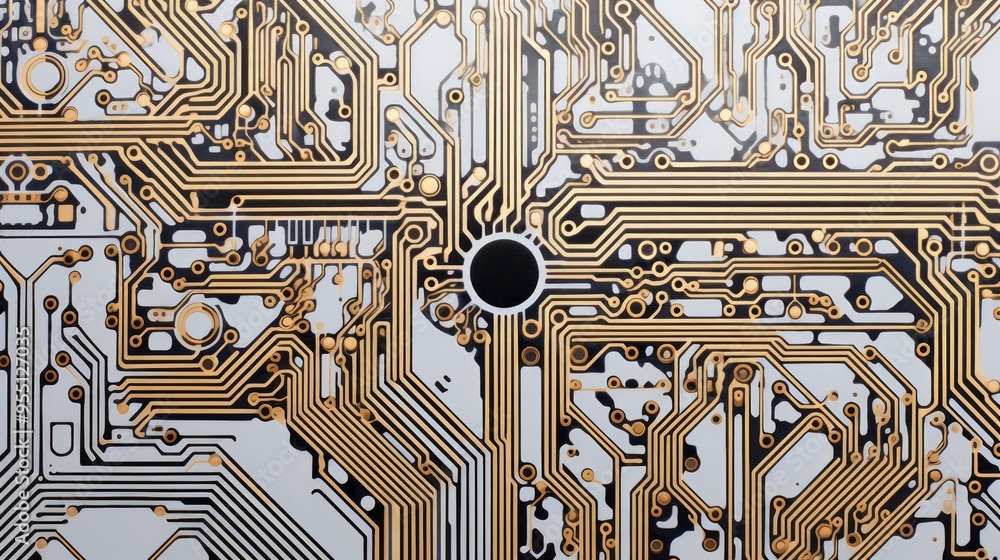 Poster close up of circuit board background. neural network ai generated art