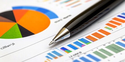 Obraz premium Financial presentation on effective cost management with colorful charts and detailed analysis engaging and professional layout
