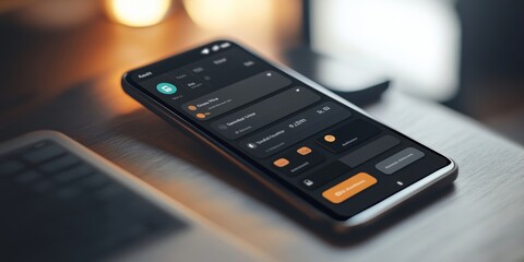 Obraz premium Detailed interface of a digital wallet app with real-time balance updates and transaction history professional and secure