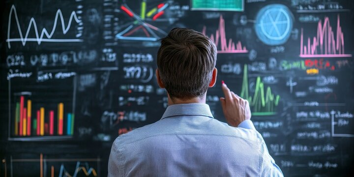 Economist presenting different economic theories with detailed charts and data points professional and engaging setting