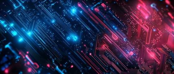 Naklejka premium Technology Circuit Board Texture Background