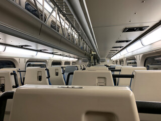 interior of an passenger train