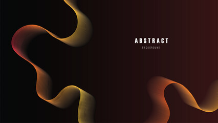Dynamic Abstract Gradient Gold and Red Wave Lines Background.