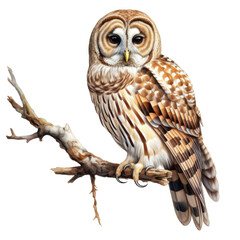 A Barred Owl Perched on a Branch