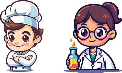 Cute chef mascot cartoon character design illustration arms crossed smiling confident professional culinary expert restaurant food service hospitality industry logo branding marketing materials menu