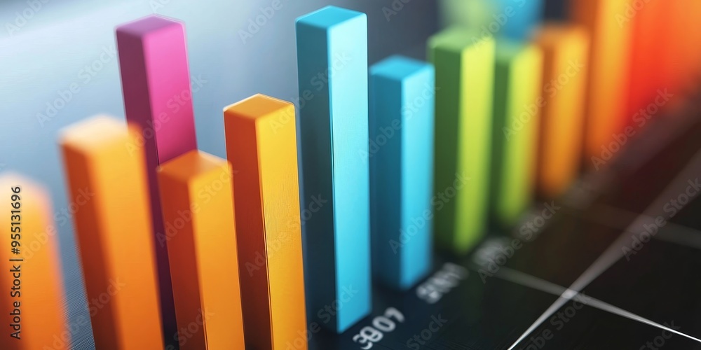 Leinwandbilder detailed bar chart displaying quarterly sales data colorful bars with precise labels professional fi