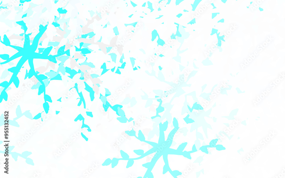 Poster light green vector template with chaotic shapes.