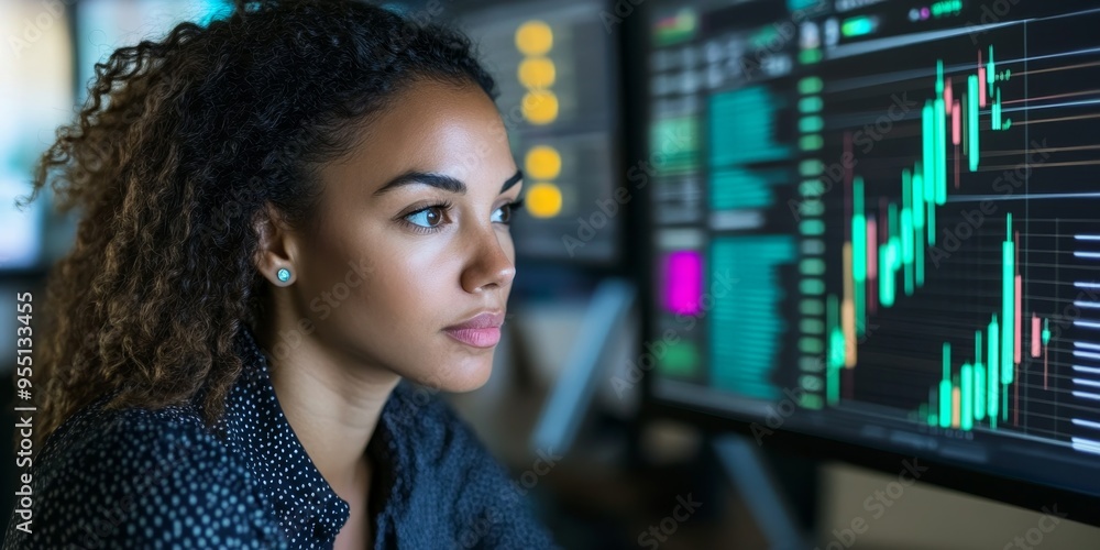 Fototapete financial analyst reviewing fraud prevention data on a digital platform secure and comprehensive int