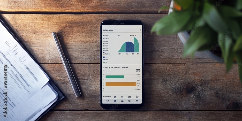 Fototapete Digital expense tracking app with clear charts and categories professional interface for managing personal finances
