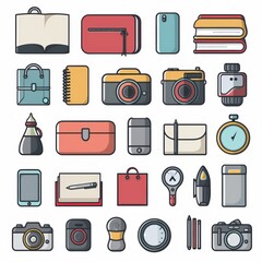 School and Office Supplies Illustration