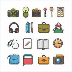 School and Office Supplies Illustration