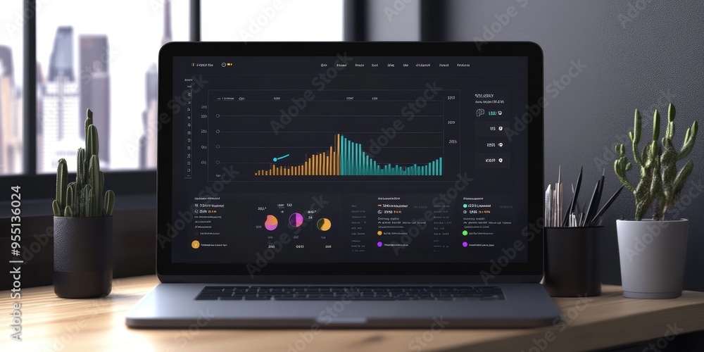 Poster detailed financial goals dashboard with interactive graphs and precise milestones professional and s