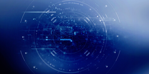 2d illustration Abstract futuristic electronic circuit technology background