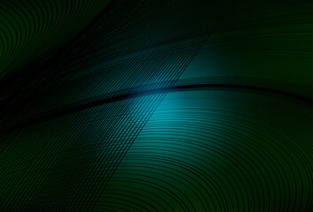 Dark Green vector template with curved lines.