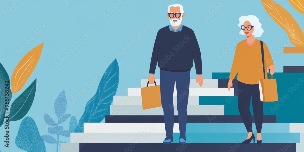 Poster infographic showing steps to successful retirement planning with clear visual representation and pra