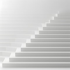 Obraz premium Minimalist White Gradient Staircase in Modern Architecture Interior