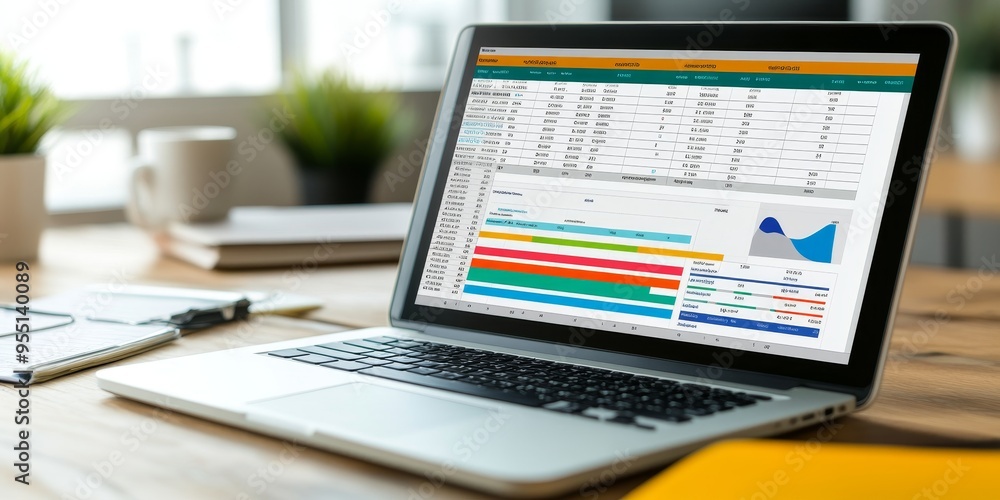 Poster detailed personal budgeting spreadsheet with clear categories and colorful sections professional per