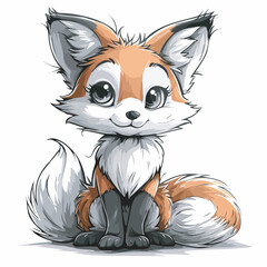 Cute Cartoon Fox Illustration Wildlife Animal Character Design