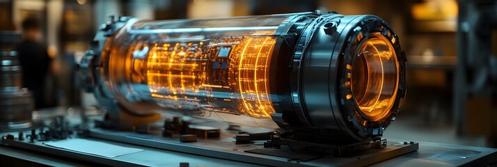 Fototapeta premium Cutting Edge Engineer Designs Innovative Electric Generator Using Augmented Reality