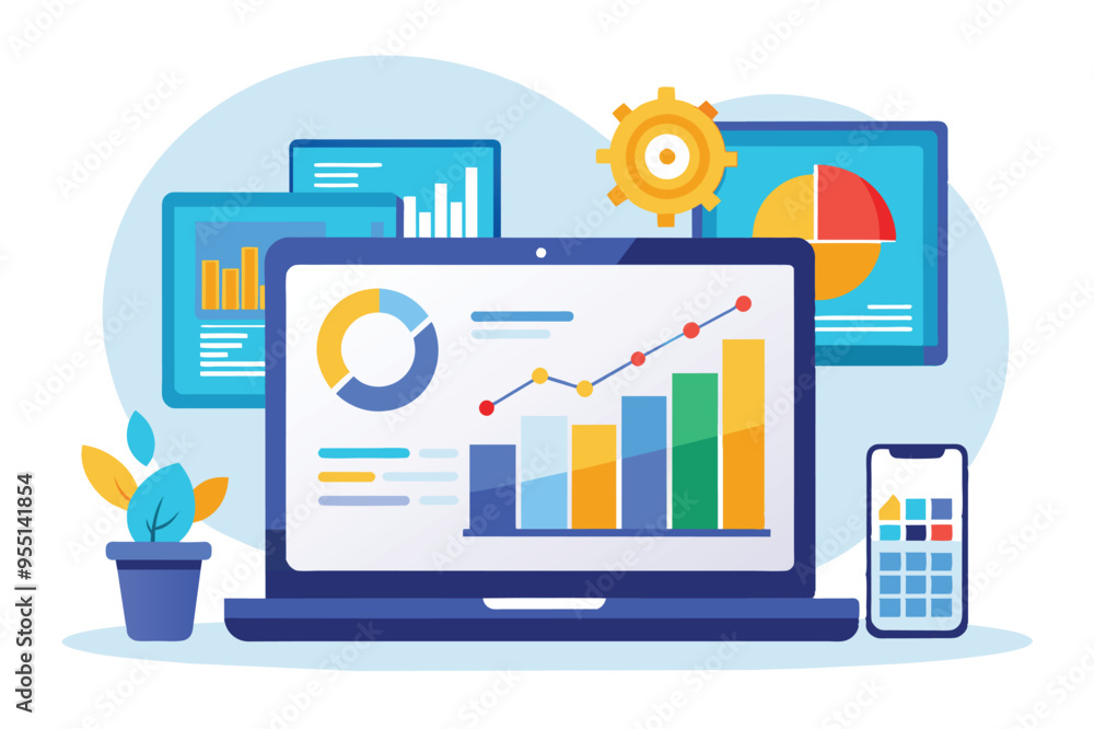 Poster a guide on selecting suitable accounting software for businesses, emphasizing online data analysis f