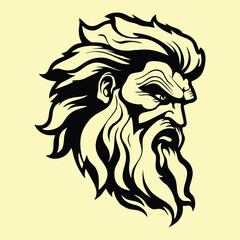 anger zeus mascot design logo illustration