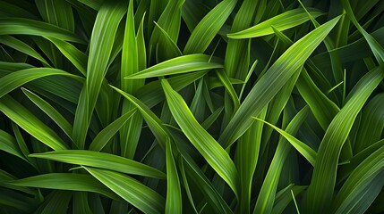 Obraz premium Green Grass Blades Close-up