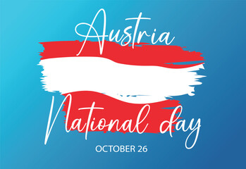 Austrian National Day. October 26. Abstract grunge Austrian Flag design element. Vector illustration.