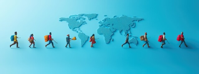 A depiction of early human exploration and migration across the globe