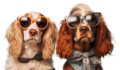 PNG Sunglasses spaniel mammal animal.