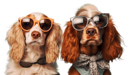 PNG Sunglasses spaniel mammal animal.